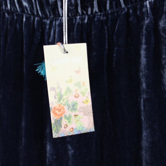 JOHNNY WAS AURORA VELVET JOGGER DENIM BLUE BOHEMIAN BAGGY SIZE LARGE NWT - Picture 4 of 7